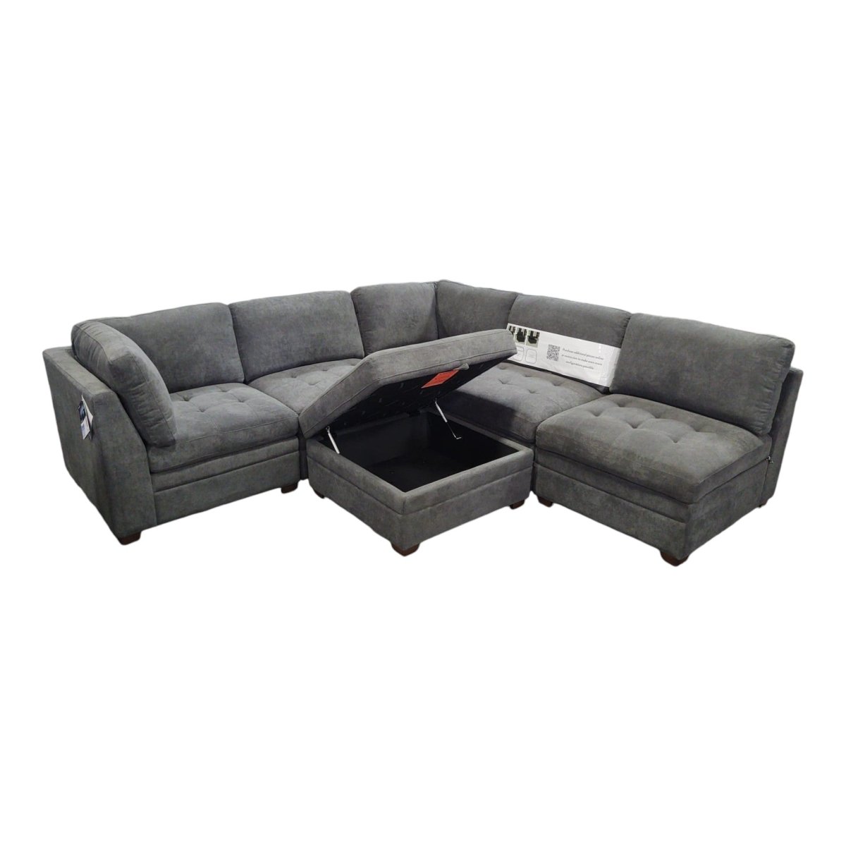 Thomasville Tisdale Modular Sectional 6 - piece Dark Gray with Storage Ottoman - available at Alpine Outlets in Denver