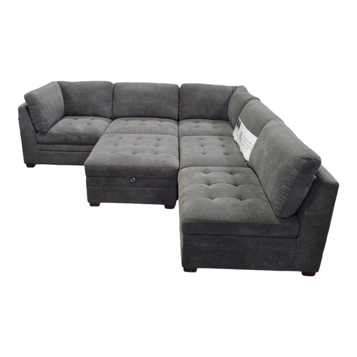 Thomasville Tisdale Modular Sectional 6 - piece Dark Gray with Storage Ottoman - Alpine Outlets