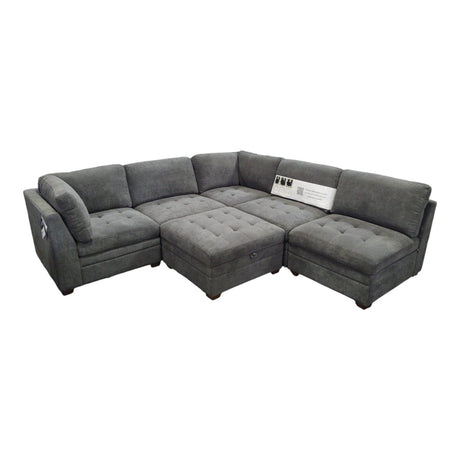 Thomasville Tisdale Modular Sectional 6 - piece Dark Gray with Storage Ottoman - available at Alpine Outlets in Denver