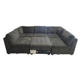 Thomasville Tisdale Modular Sectional 6 - Piece Dark Gray with Storage Ottoman (ID U031254) - Living Room Furniture available at Alpine Outlets in Denver