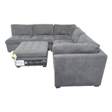 Thomasville Tisdale Modular Sectional 6 - Piece Dark Gray with Storage Ottoman (ID U031254) - Living Room Furniture available at Alpine Outlets in Denver