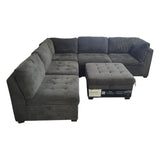 Thomasville Tisdale Modular Sectional 6 - Piece Dark Gray with Storage Ottoman (ID U031254) - Living Room Furniture available at Alpine Outlets in Denver