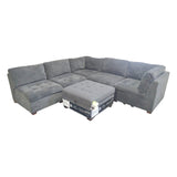 Thomasville Tisdale Modular Sectional 6 - Piece Dark Gray with Storage Ottoman (ID U031254) - Living Room Furniture available at Alpine Outlets in Denver