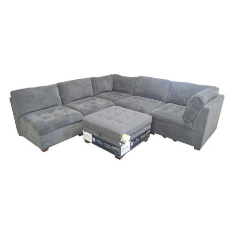 Thomasville Tisdale Modular Sectional 6 - Piece Dark Gray with Storage Ottoman (ID U031254) - Living Room Furniture available at Alpine Outlets in Denver