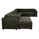 Thomasville Tisdale Modular Sectional 6 - Piece Dark Gray with Storage Ottoman (ID U458763) - Living Room Furniture available at Alpine Outlets in Denver