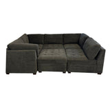 Thomasville Tisdale Modular Sectional 6 - Piece Dark Gray with Storage Ottoman (ID U458763) - Living Room Furniture available at Alpine Outlets in Denver