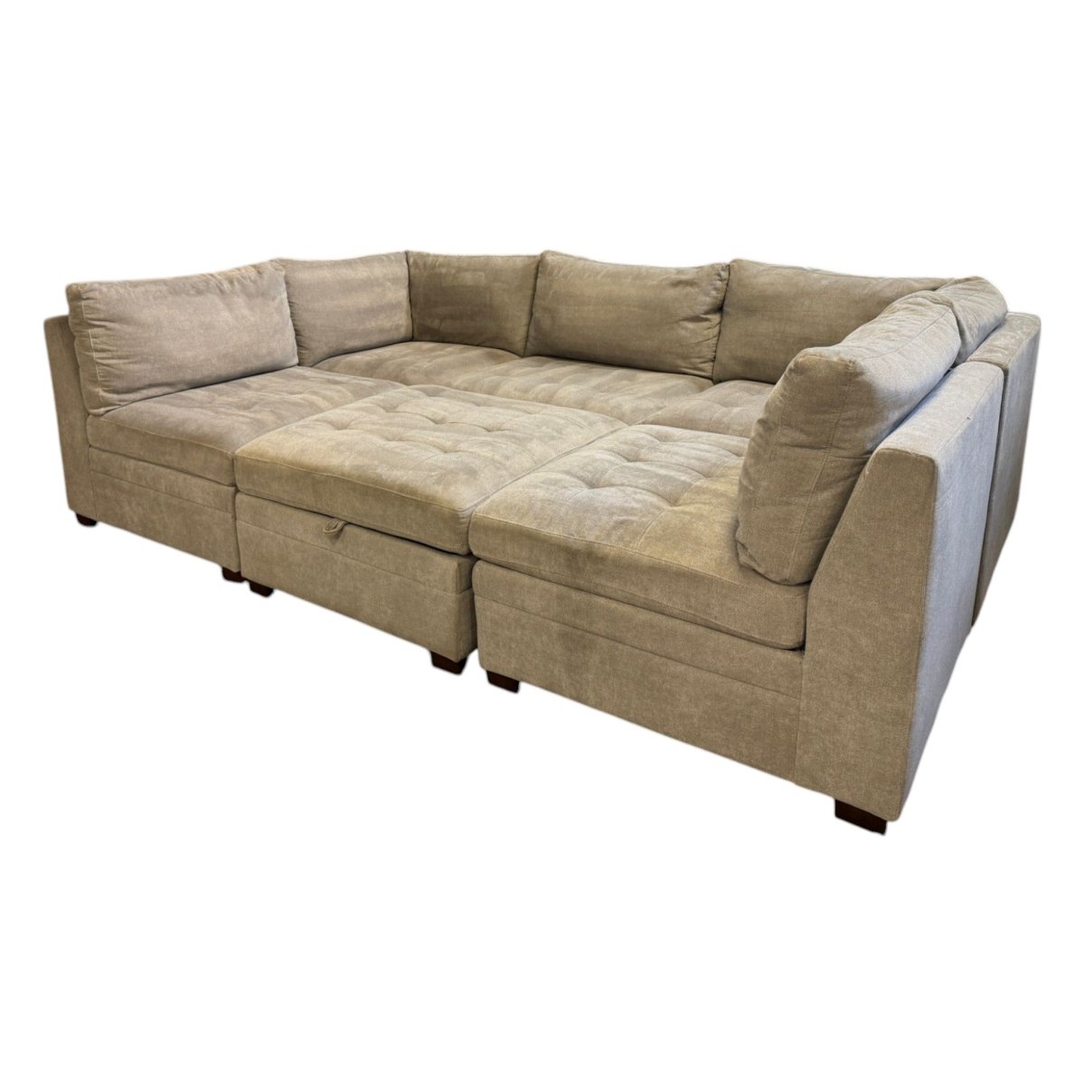 Thomasville Tisdale Modular Sectional 6 - Piece with Storage Ottoman (ID U678901) - Living Room Furniture available at Alpine Outlets in Denver