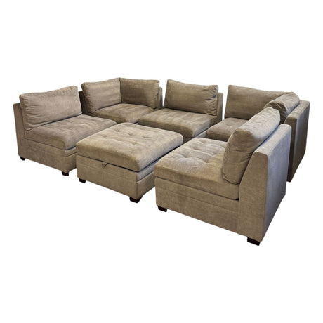 Thomasville Tisdale Modular Sectional 6 - Piece with Storage Ottoman (ID U678901) - Living Room Furniture available at Alpine Outlets in Denver