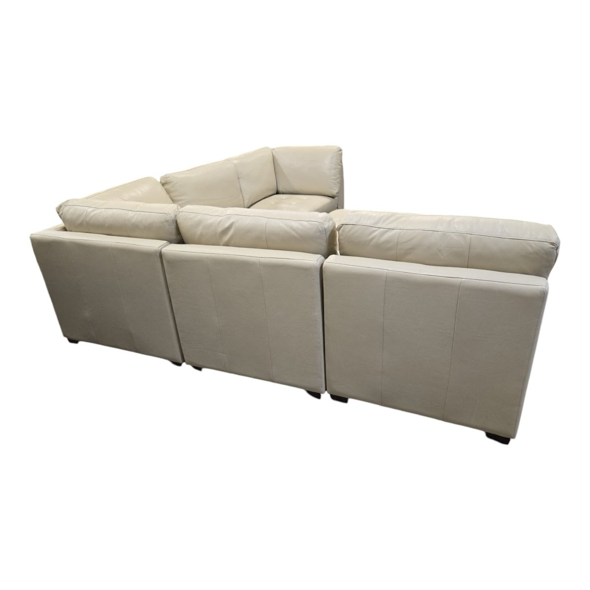 Tisdale Leather Modular Sectional with Ottoman - Used Like New - (ID U5891) - available at Alpine Outlets in Denver