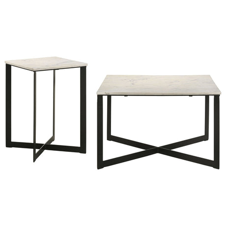 Tobin 2 - Piece Marble Top Coffee and End Table Set - Coffee Table Sets available at Alpine Outlets in Denver