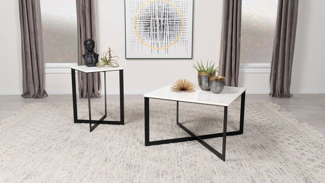 Tobin 2 - Piece Marble Top Coffee and End Table Set - Coffee Table Sets available at Alpine Outlets in Denver