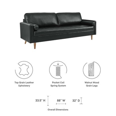 Top Grain Leather Sofa with Biscuit Tufting - Living Room Furniture available at Alpine Outlets in Denver