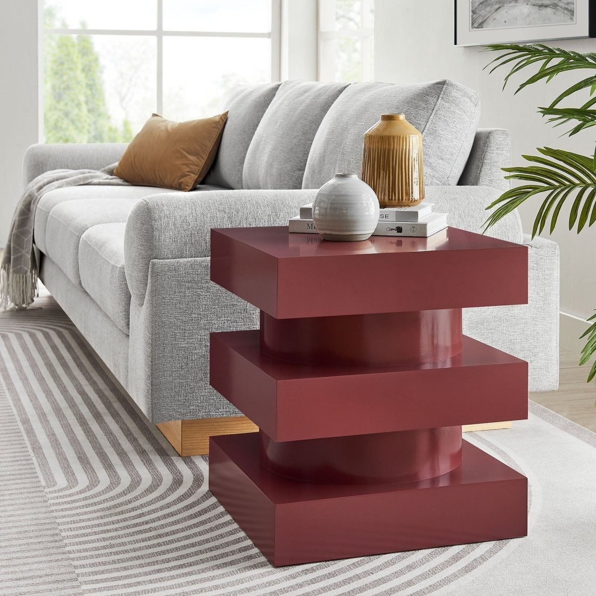 Totem Wood Side Table Stacked Design – 18 Inch Square - End & Side Tables available at Alpine Outlets in Denver