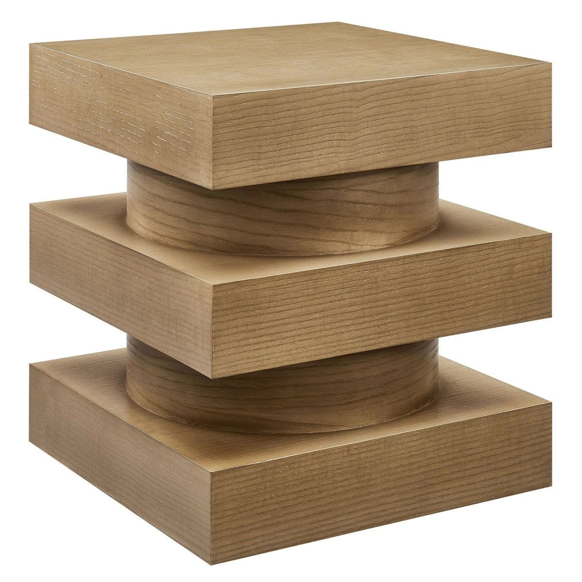 Totem Wood Side Table Stacked Design – 18 Inch Square - End & Side Tables available at Alpine Outlets in Denver