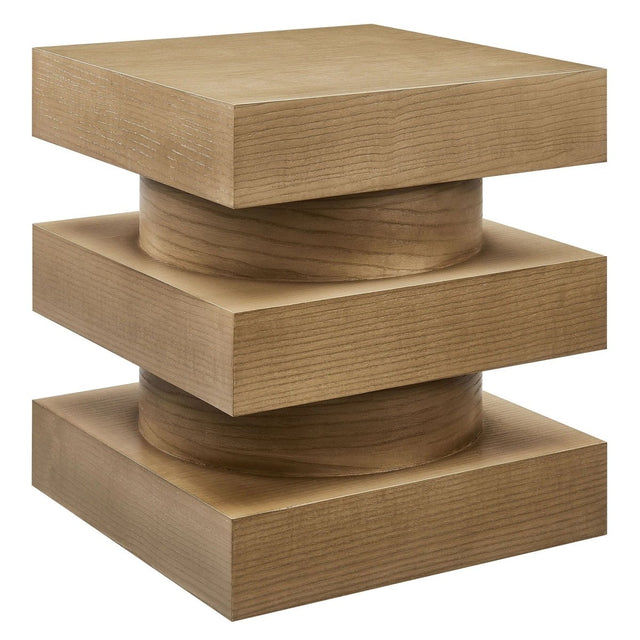 Totem Wood Side Table Stacked Design – 18 Inch Square - End & Side Tables available at Alpine Outlets in Denver