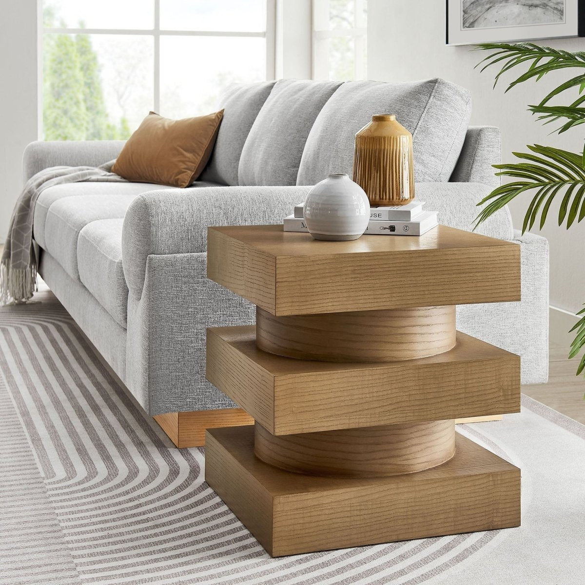Totem Wood Side Table Stacked Design – 18 Inch Square - End & Side Tables available at Alpine Outlets in Denver