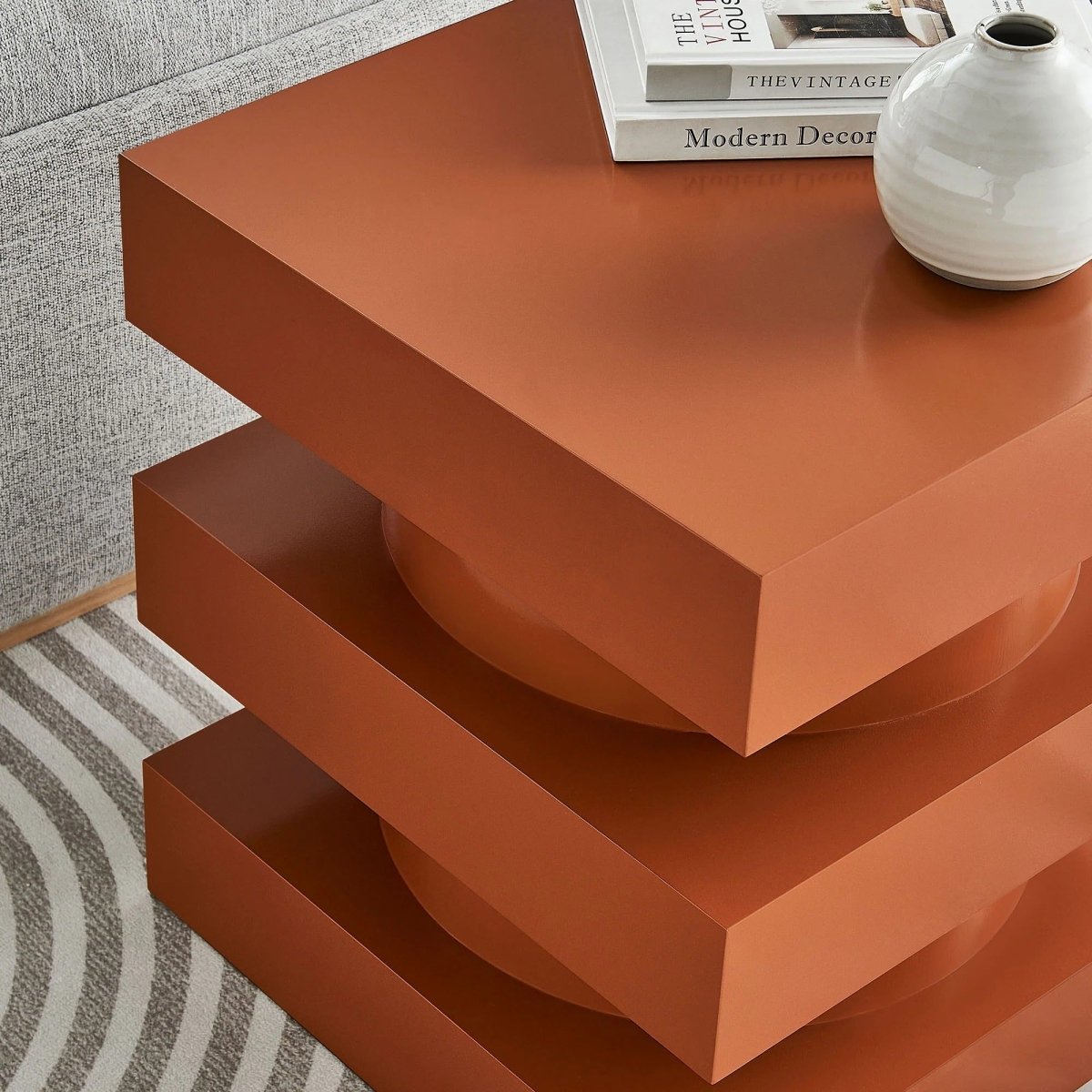 Totem Wood Side Table Stacked Design – 18 Inch Square - End & Side Tables available at Alpine Outlets in Denver