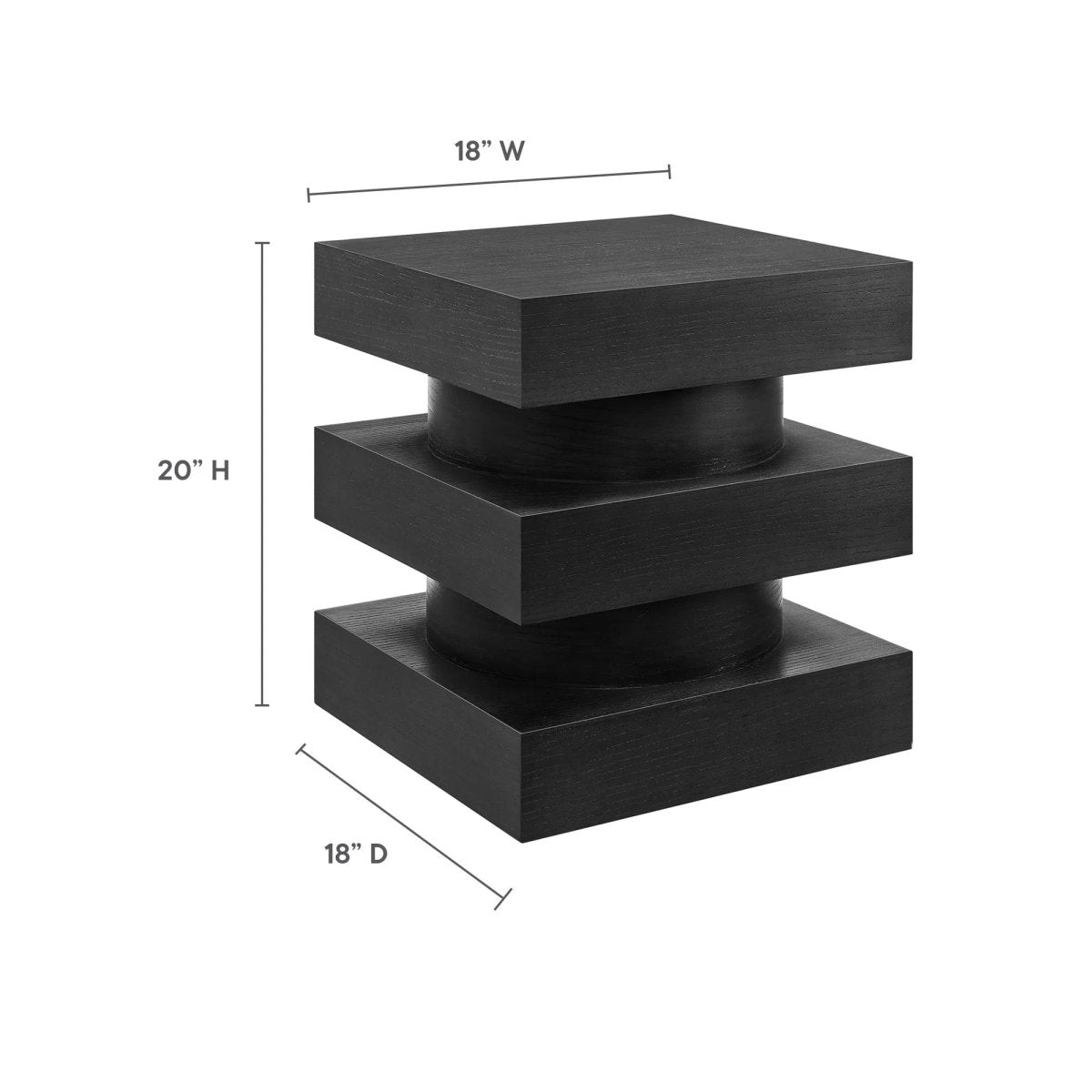Totem Wood Side Table Stacked Design – 18 Inch Square - End & Side Tables available at Alpine Outlets in Denver