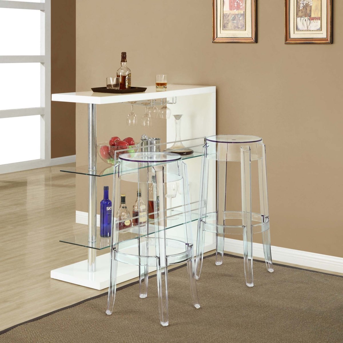 Transparent Acrylic Backless Bar Stool - Stools available at Alpine Outlets in Denver