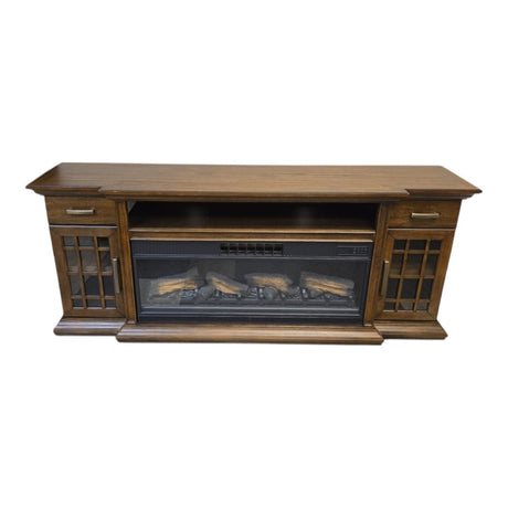 Tresanti Everett 74" TV Console with ClassicFlame 2 - in - 1 Electric Fireplace – (L9823) - available at Alpine Outlets in Denver