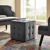 Tufted Cube Velvet Ottoman – 15 Inch Upholstered - Ottomans available at Alpine Outlets in Denver