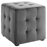 Tufted Cube Velvet Ottoman – 15 Inch Upholstered - Ottomans available at Alpine Outlets in Denver