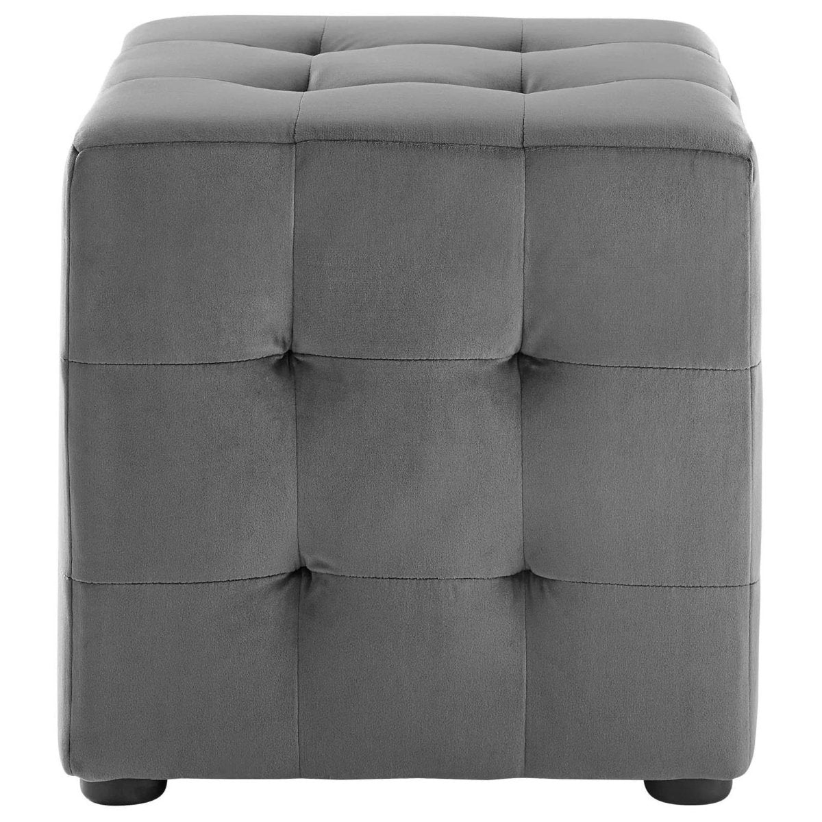 Tufted Cube Velvet Ottoman – 15 Inch Upholstered - Ottomans available at Alpine Outlets in Denver