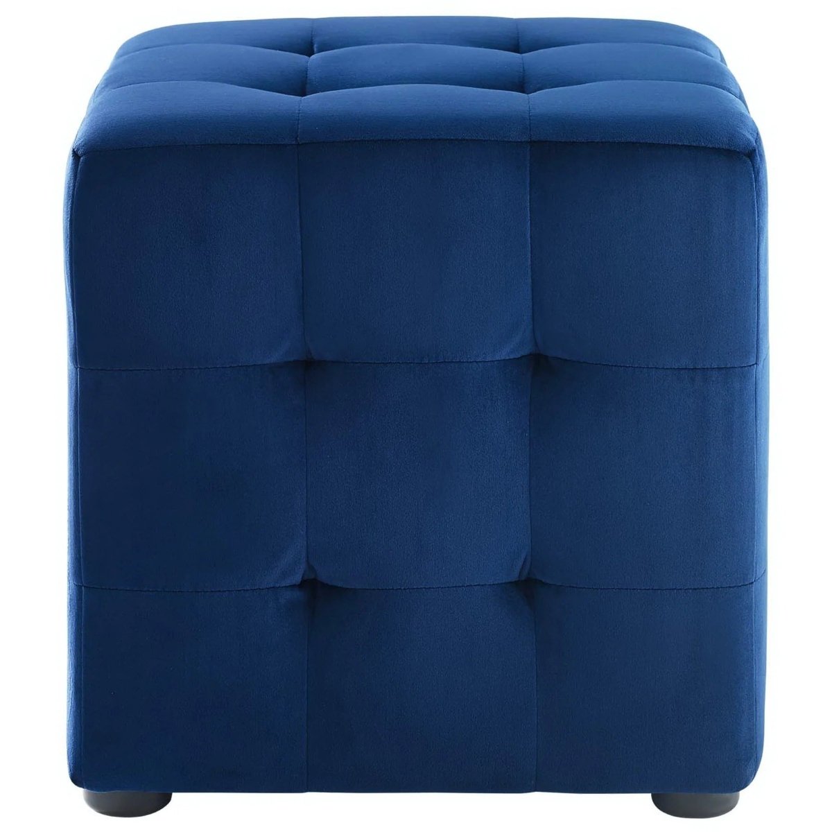 Tufted Cube Velvet Ottoman – 15 Inch Upholstered - Ottomans available at Alpine Outlets in Denver