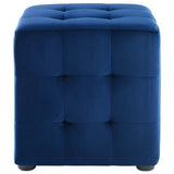 Tufted Cube Velvet Ottoman – 15 Inch Upholstered - Ottomans available at Alpine Outlets in Denver