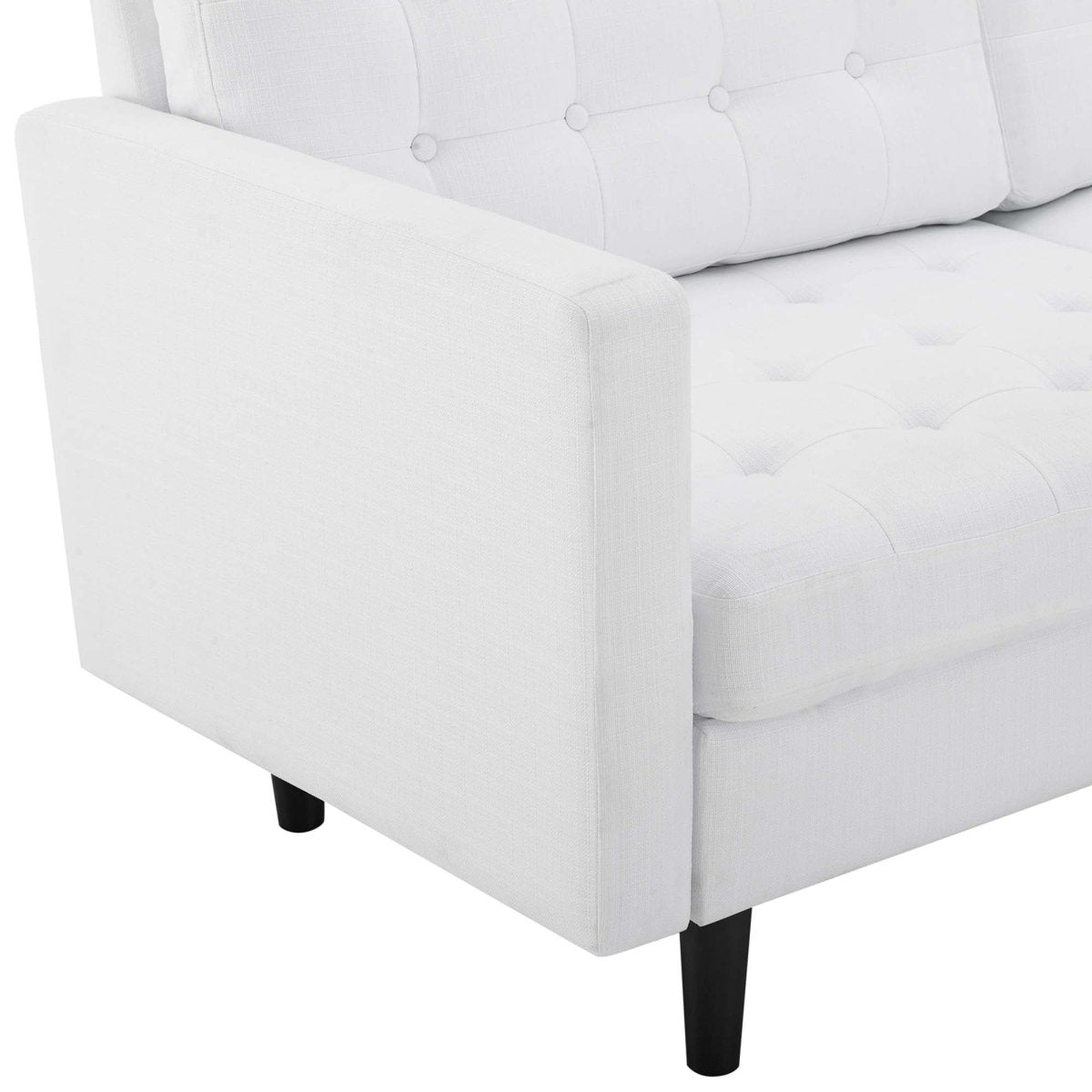 Tufted Fabric Sofa with Rounded Edges - Living Room Furniture available at Alpine Outlets in Denver