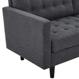 Tufted Fabric Sofa with Rounded Edges - Living Room Furniture available at Alpine Outlets in Denver