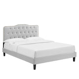 Tufted Nailhead Performance Velvet Platform Bed - Platform Bed available at Alpine Outlets in Denver