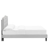 Tufted Nailhead Performance Velvet Platform Bed - Platform Bed available at Alpine Outlets in Denver