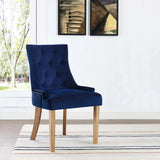Tufted Performance Velvet Dining Chair with Nailhead Trim and Back Ring - Dining Chairs available at Alpine Outlets in Denver
