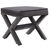 Tufted Velvet Bench Ottoman with Nailhead Trim – 20 Inch - Ottomans available at Alpine Outlets in Denver