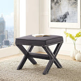 Tufted Velvet Bench Ottoman with Nailhead Trim – 20 Inch - Ottomans available at Alpine Outlets in Denver