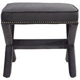Tufted Velvet Bench Ottoman with Nailhead Trim – 20 Inch - Ottomans available at Alpine Outlets in Denver