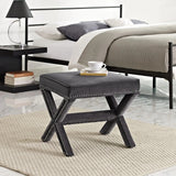 Tufted Velvet Bench Ottoman with Nailhead Trim – 20 Inch - Ottomans available at Alpine Outlets in Denver