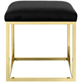 Tufted Velvet Ottoman with Gold Base – 18 Inch Square - Ottomans available at Alpine Outlets in Denver