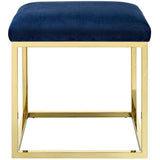 Tufted Velvet Ottoman with Gold Base – 18 Inch Square - Ottomans available at Alpine Outlets in Denver
