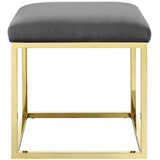 Tufted Velvet Ottoman with Gold Base – 18 Inch Square - Ottomans available at Alpine Outlets in Denver