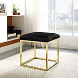 Tufted Velvet Ottoman with Gold Base – 18 Inch Square - Ottomans available at Alpine Outlets in Denver