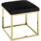 Tufted Velvet Ottoman with Gold Base – 18 Inch Square - Ottomans available at Alpine Outlets in Denver