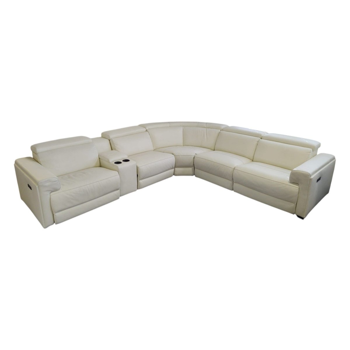 Turner Leather Power Reclining Sectional with Power Headrests (ID U785239) - Living Room Furniture available at Alpine Outlets in Denver