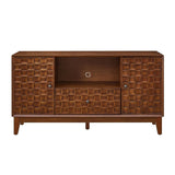 TV Stand With 3D Wood Texture - Brown - TV Stands available at Alpine Outlets in Denver
