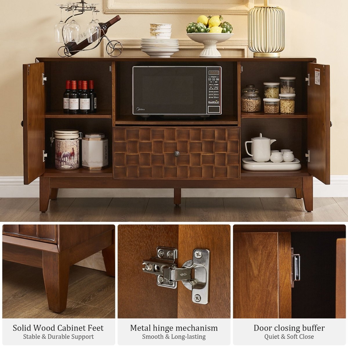 TV Stand With 3D Wood Texture - Brown - TV Stands available at Alpine Outlets in Denver
