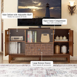 TV Stand With 3D Wood Texture - Brown - TV Stands available at Alpine Outlets in Denver
