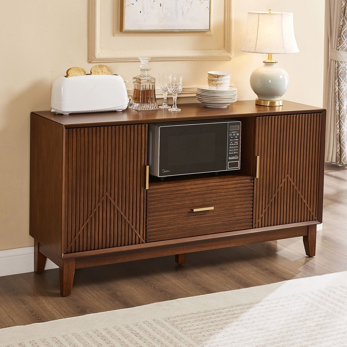 TV Stand With Drawer And Cabinets - Brown - TV Stands available at Alpine Outlets in Denver