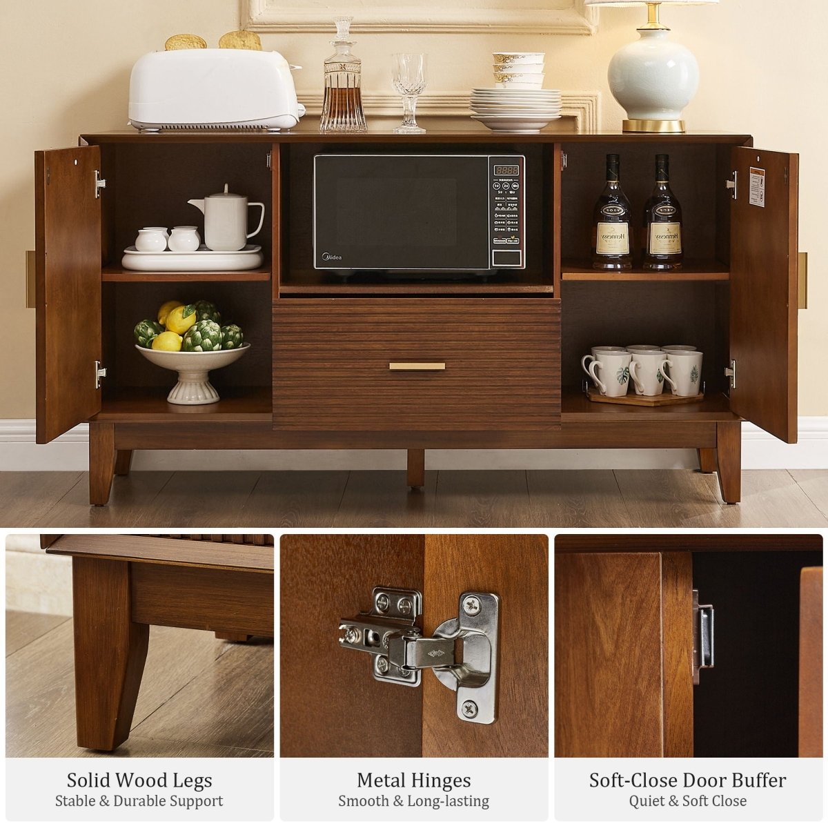 TV Stand With Drawer And Cabinets - Brown - TV Stands available at Alpine Outlets in Denver