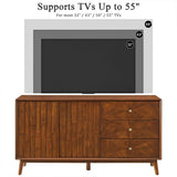TV Stand With Storage, Entertainment Center, 3 Drawers And 2 Doors For Living Room - Walnut - TV Stands available at Alpine Outlets in Denver